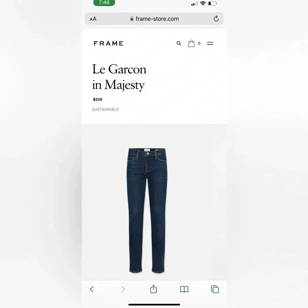 Frame Denim Le Garon Jeans Size 26